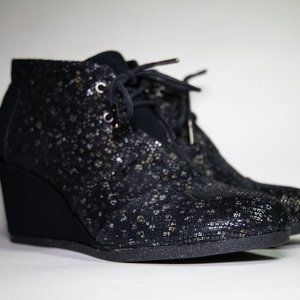 Toms Wedge Laced Ankle Shoes - Size 8 -